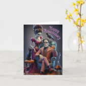 Carte Un monstre et sa mariée, un portrait Mariage (Fleur jaune)