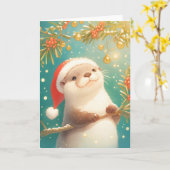 Carte Un Noël très loutre (Fleur jaune)