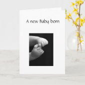 Carte Un nouveau bébé né (Fleur jaune)