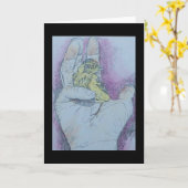 Carte un oiseau dans la main ....... (Fleur jaune)