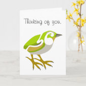 Carte Un oiseau volant, je pense à toi. (Fleur jaune)