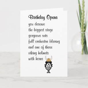 Carte Un Opéra D'Anniversaire Un Poème D'Anniversaire Po