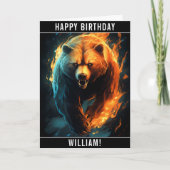 Carte Un Ours Fierce Fierté Joyeux Anniversaire Nom (Devant)