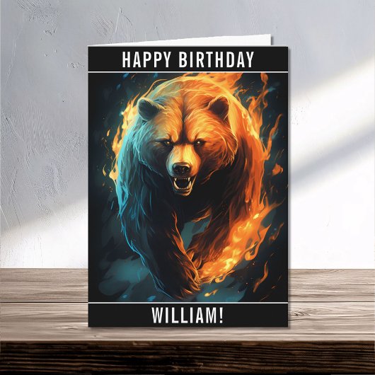 Carte Un Ours Fierce Fierté Joyeux Anniversaire Nom
