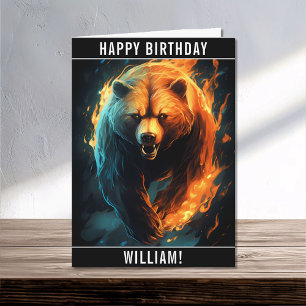 Carte Un Ours Fierce Fierté Joyeux Anniversaire Nom