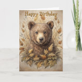 Carte Un ours mignon en forêt (Devant)