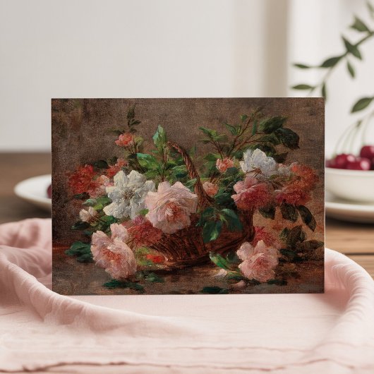 Carte Un panier avec Roses | Eugene Petit