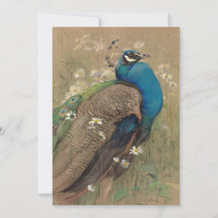 Carte Un paon et des marguerites Edwin John Alexander