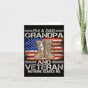 Carte Un papa grand-père et vétéran fête des pères 4 jui