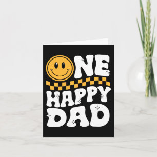 Carte Un Papa Heureux Visage Sourire Rétro Fête des Père