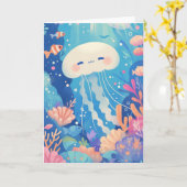 Carte Un Paradis Heureux de Méduses (Fleur jaune)