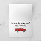 Carte Un parrain comme un papa avec un moteur classique (Intérieur)