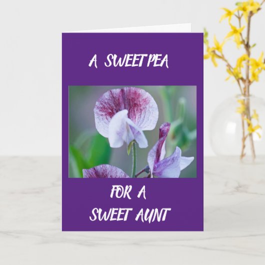 CARTE *UN PEA DOUCE POUR UNE CHAÎNE DOUCE* À L'ANNIVERSA (Fleur jaune)