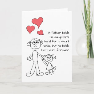 Carte Un père tient la main de sa fille