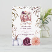 Carte Un petit anniversaire d'automne fleuri violet citr (Debout devant)