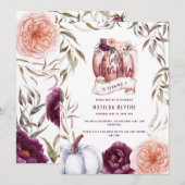 Carte Un petit anniversaire d'automne fleuri violet citr (Devant / Derrière)