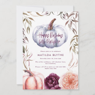 Carte Un petit anniversaire d'automne fleuri violet citr