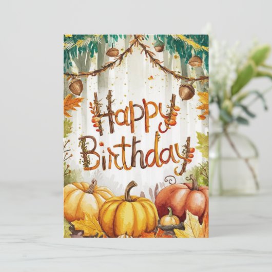 Carte Un Petit Automne Chaleureux À La Whimsical Automne (Debout devant)