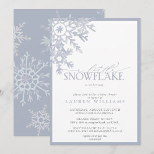 Carte Un petit Baby shower d'aquarelle bleu Snowflake