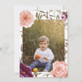 Carte Un petit citrouille floral chute violet pêche phot (Dos)