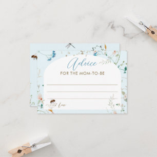 Carte Un petit conseil de Baby shower Fleur sauvage pour