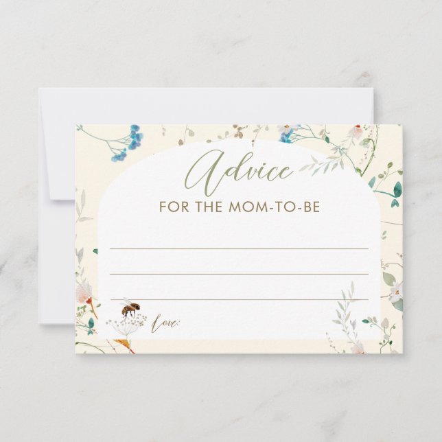 Carte Un petit conseil de Baby shower Fleur sauvage pour (Devant)