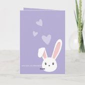 Carte Un petit lapin t'aime Cœurs mignons Saint-Valentin (Dos)