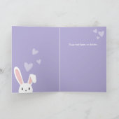 Carte Un petit lapin t'aime Cœurs mignons Saint-Valentin (Intérieur)