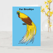 Carte Un petit oiseau de paradis (Fleur jaune)