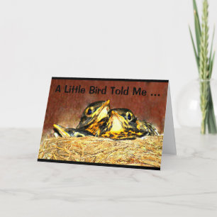 Carte Un Petit Oiseau m'a dit : C'est ton anniversaire !