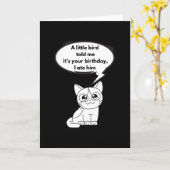 Carte Un petit oiseau m'a dit que c'était ton anniversai (Fleur jaune)