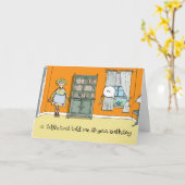 Carte Un petit oiseau m'a dit que c'était ton anniversai (Fleur jaune)