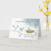 Carte Un petit oiseau m'a dit sous le temps (Fleur jaune)