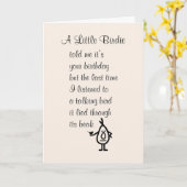 Carte Un Petit Oiseau Un Poème D'Anniversaire Drôle (Fleur jaune)