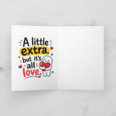 Carte Un Peu Extra Mais Tout Amour Design Mignon (Intérieur)