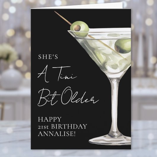 Carte Un peu plus âgé Martini Joyeux Anniversaire