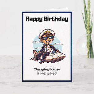 Carte Un pilote amusant et heureux voeux d'anniversaire
