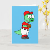 Carte Un Pitcher De Baseball Pachycephalosaurus. (Fleur jaune)