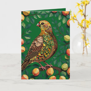 Carte Un pochoir de Perdreau Dans Un Arbre Fruitier