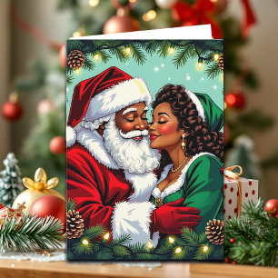 Carte Un poème de Noël vintage de M. et Mme Claus