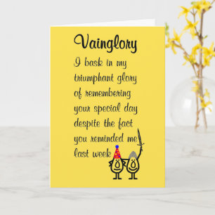 Carte Un poème drôle de bon anniversaire pour Vainglory