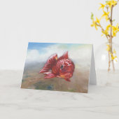Carte Un Poisson, Poisson Rouge (Fleur jaune)