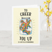 Carte Un pot d'arc-en-ciel pour vous encourager à monter (Fleur jaune)