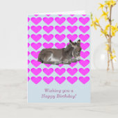 Carte Un poulain âne dans les coeurs roses (Fleur jaune)