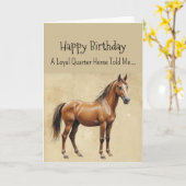 Carte Un quart de cheval Personnalité Anniversaire (Fleur jaune)