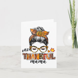 Carte Un Remerciements Mama Messy Bun Automne Thanksgivi