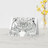 Carte Un repas amical (Fleur jaune)