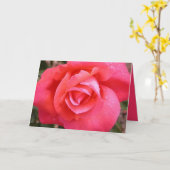 Carte Un rose en fleur (Fleur jaune)