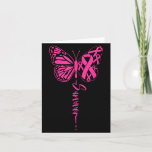 Carte Un Ruban De Survivant Papillon Cancer Du Sein