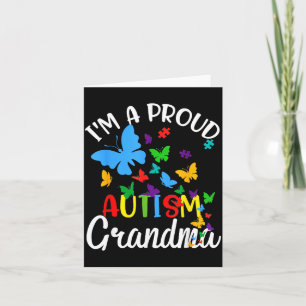 Carte Un ruban papillon de puzzle de grand-mère autiste